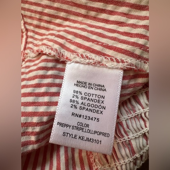 keds Taylor Swift Crop Top Women's Red Striped XL Neck Button Casual Bohemian - Picture 3 of 5